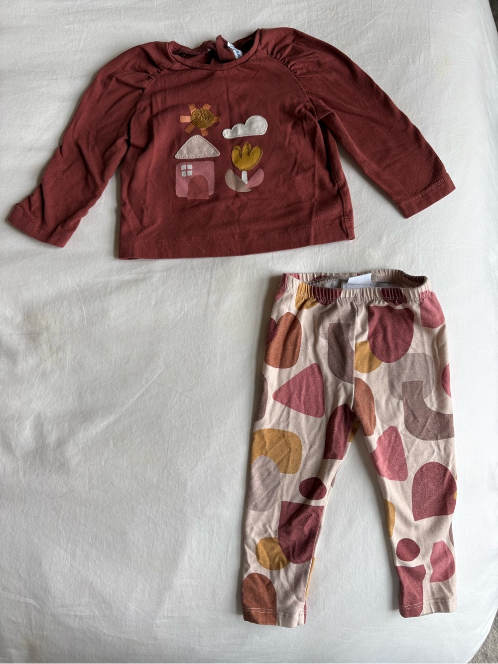 Mayoral Rust Red and Multicolor Kids Matching Set